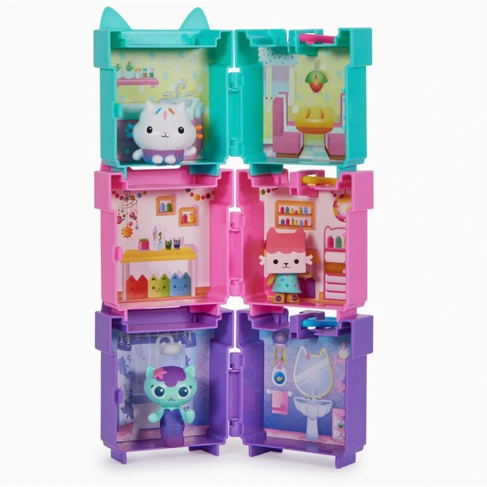 Gabby's Dollhouse, 3 Clip-On Playsets, with Cakey, Baby Box and Mercat Toy NEW - Picture 8 of 10